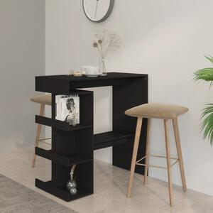 VidaXL Barski stol sa stalkom za pohranu crni 100x50x101,5 cm iverica