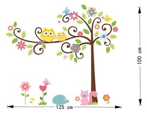 Zidna naljepnica Ambiance Tree and Owl