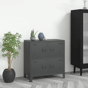 VidaXL Industrijski sanduk za pohranu antracit 75 x 40 x 80 cm čelični