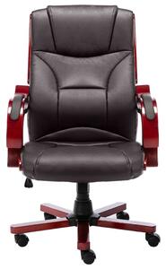 VidaXL Uredska stolica od prave kože smeđa