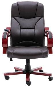 VidaXL Masažna uredska stolica od prave kože smeđa