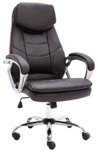 VidaXL Uredska stolica od prave kože smeđa