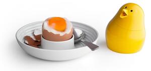 Zeleno-bijeli set za jaja s tanjurićemta Qualy&CO Jib-Jib Shaker