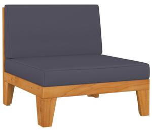 VidaXL Modularna srednja sofa s tamnosivim jastucima bagremovo drvo