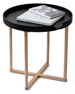 Crni stolić od hrastovog drveta s odvojivom pločom Wireworks Damieh, 45x45 cm