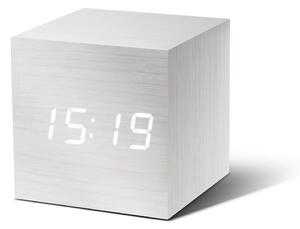 Bijela budilica s LED zaslonom Gingko Cube Click Clock