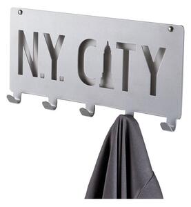 Siva zidna vješalica s 5 kukica Compactor NY City