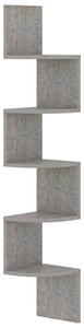 VidaXL Zidne kutne police siva boja betona 19 x 19 x 123 cm od iverice