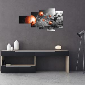 Apstraktne slike - narančaste sfere (110x60cm)