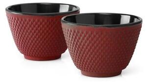 Set od 2 crvene šalice za čaj od lijevanog željeza Bredemeijer Xilin, ⌀ 7,8 cm