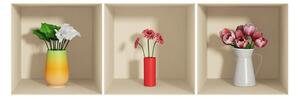 Set od 3 naljepnice s 3D efektom Ambiance Flowers