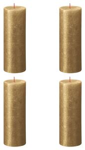 Bolsius rustične debele svijeće Shimmer 4 kom 190 x 68 mm zlatne