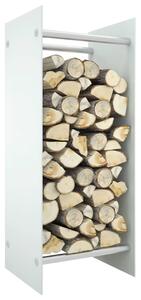 VidaXL Stalak za drva za ogrjev bijeli 40 x 35 x 100 cm kaljeno staklo