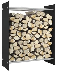 VidaXL Stalak za drva za ogrjev crni 80 x 35 x 100 cm kaljeno staklo