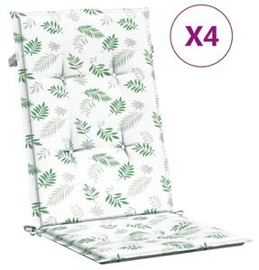 VidaXL Jastuci za visoku stolicu 4 kom s uzorkom lišća od tkanine