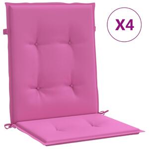 VidaXL Jastuci za stolicu s niskim naslonom 4 kom ružičasti od tkanine
