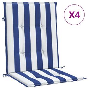 VidaXL Jastuci za stolicu 4 kom plavo-bijeli prugasti od tkanine