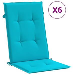 VidaXL Jastuci za stolicu s visokim naslonom 6 kom tirkizni od tkanine