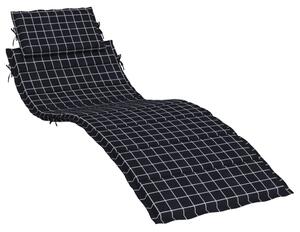 VidaXL Jastuk za ležaljku za sunčanje crni karirani od tkanine Oxford