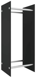 VidaXL Stalak za drva za ogrjev crni 40 x 35 x 100 cm kaljeno staklo