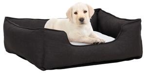 VidaXL Krevet za pse tamnosivo-bijeli 65x50x20 cm flis izgled platna