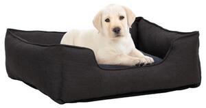 VidaXL Krevet za pse tamnosivi 65 x 50 x 20 cm flis s izgledom platna