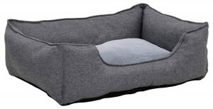 VidaXL Krevet za pse sivi 85,5 x 70 x 23 cm flis s izgledom platna