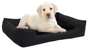 VidaXL Krevet za pse crni 85,5 x 70 x 23 cm flis s izgledom platna