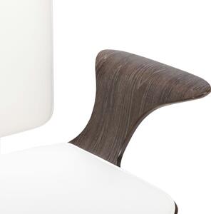 Okretna uredska stolica od umjetne kože i savijenog drva bijela
