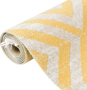 VidaXL Vanjski tepih ravno tkanje 100 x 200 cm žuti i bež