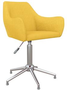 VidaXL Okretna blagovaonska stolica od tkanine žuta