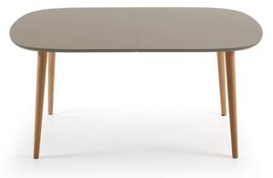 Sivi blagovaonski stol na razvlačenje Kave Home Oakland, 160 x 100 cm