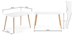 Blagovaonski stol od bukovog drveta Kave Home Daw, 140 x 80 cm