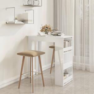 VidaXL Barski stol sa stalkom za pohranu sjajni bijeli 102x50x103,5 cm