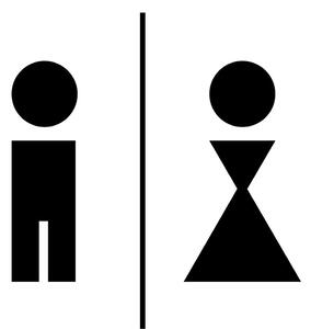 Ambiance crna naljepnica Man And Woman Restroom