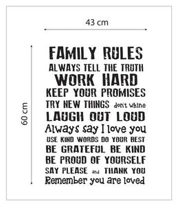 Naljepnice za zid Really Nice Things Family Rules, 60 x 40 cm