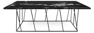 Stolić za kavu od crnog mramora s crnim nogama TemaHome Helix, 75 x 120 cm