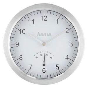 Hama - Zidni sat za kupaonicu s termometrom 1xAA IPX4 srebrna