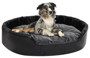 VidaXL Krevet za pse crni i tamnosivi 90x79x20 cm pliš i umjetna koža
