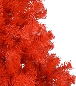 VidaXL Umjetno osvijetljeno božićno drvce s kuglicama crveno 180cm PVC