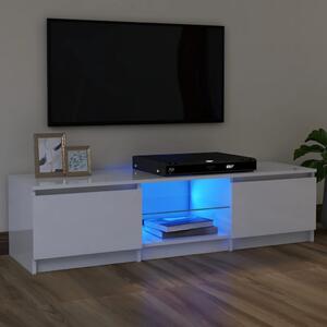 TV ormarić s LED svjetlima visoki sjaj bijeli 120x30x35,5 cm