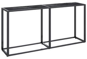 VidaXL Konzolni stol boja crnog mramora 160x35x75,5 cm kaljeno staklo
