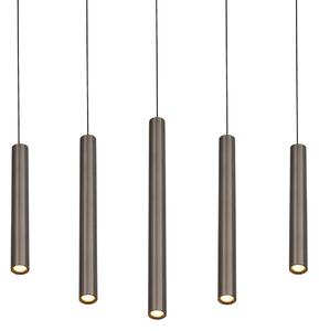 Trio Lighting LED viseća lampa Arimato, duljina 94 cm, platinasto obojeni metal, CCT, Metalik, Dnevni boravak/blagovaonica, Metal