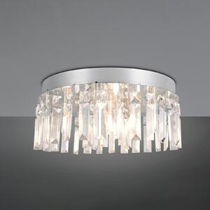 Trio Lighting Stropna svjetiljka Tommaso, bijela, Ø 35 cm, plastika, IP44, Krom, Dnevni boravak/blagovaonica, Plastika