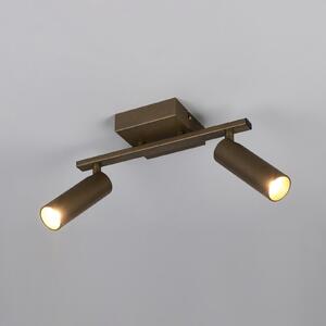 Trio Lighting Stropna svjetiljka Dara, duljina 28 cm, platinaste boje, metal, s dvije, Metalik, Dnevni boravak/blagovaonica, Metal
