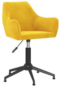 VidaXL Okretna uredska stolica boja senfa baršunasta