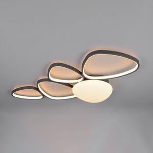 Trio Lighting LED stropna svjetiljka Amelio, crna, 102 cm, CCT, daljinski upravljač, prigušiva, Bijela, Dnevni boravak/blagovaonica, Plastika