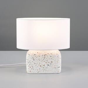 Trio Lighting Stolna lampa Livare, visina 24 cm, bijela/višebojna, beton/tkanina, Višebojno, Dnevni boravak/blagovaonica, Beton