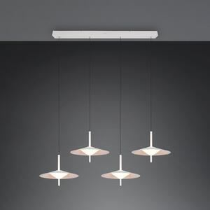Trio Lighting LED viseća svjetiljka Amalo, mat bijela, duljina 146 cm, CCT, 4 svjetla, prigušiva, Bijela, Dnevni boravak/blagovaonica, Metal