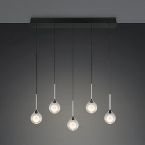 Trio Lighting LED viseća svjetiljka Calista, krom, duljina 100 cm, metal/staklo, 5 sijalica, prigušiva, Krom, Dnevni boravak/blagovaonica, Metal